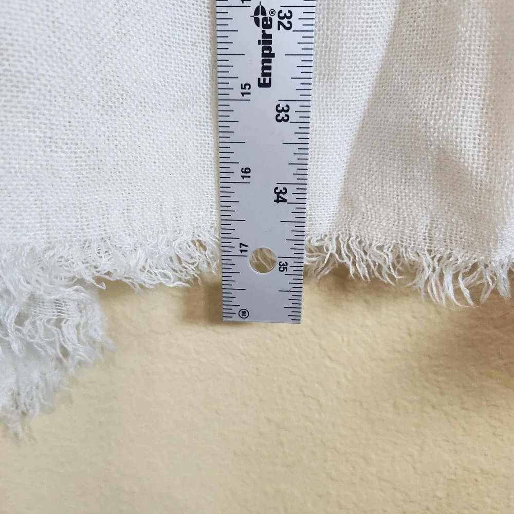 Unbranded‎ Large Soft White Shawl Wrap Scarf cheese cloth Fringe sequins sparkle